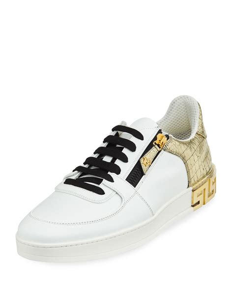 versace collection dark blue fashion sneakers|Versace tribute sneakers.